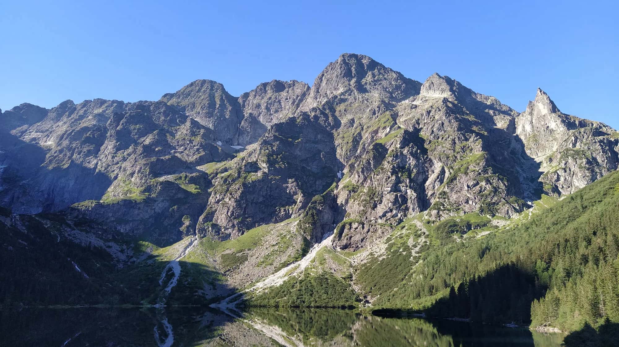 Morskie Oko otoczone tatrzańskimi szczytami